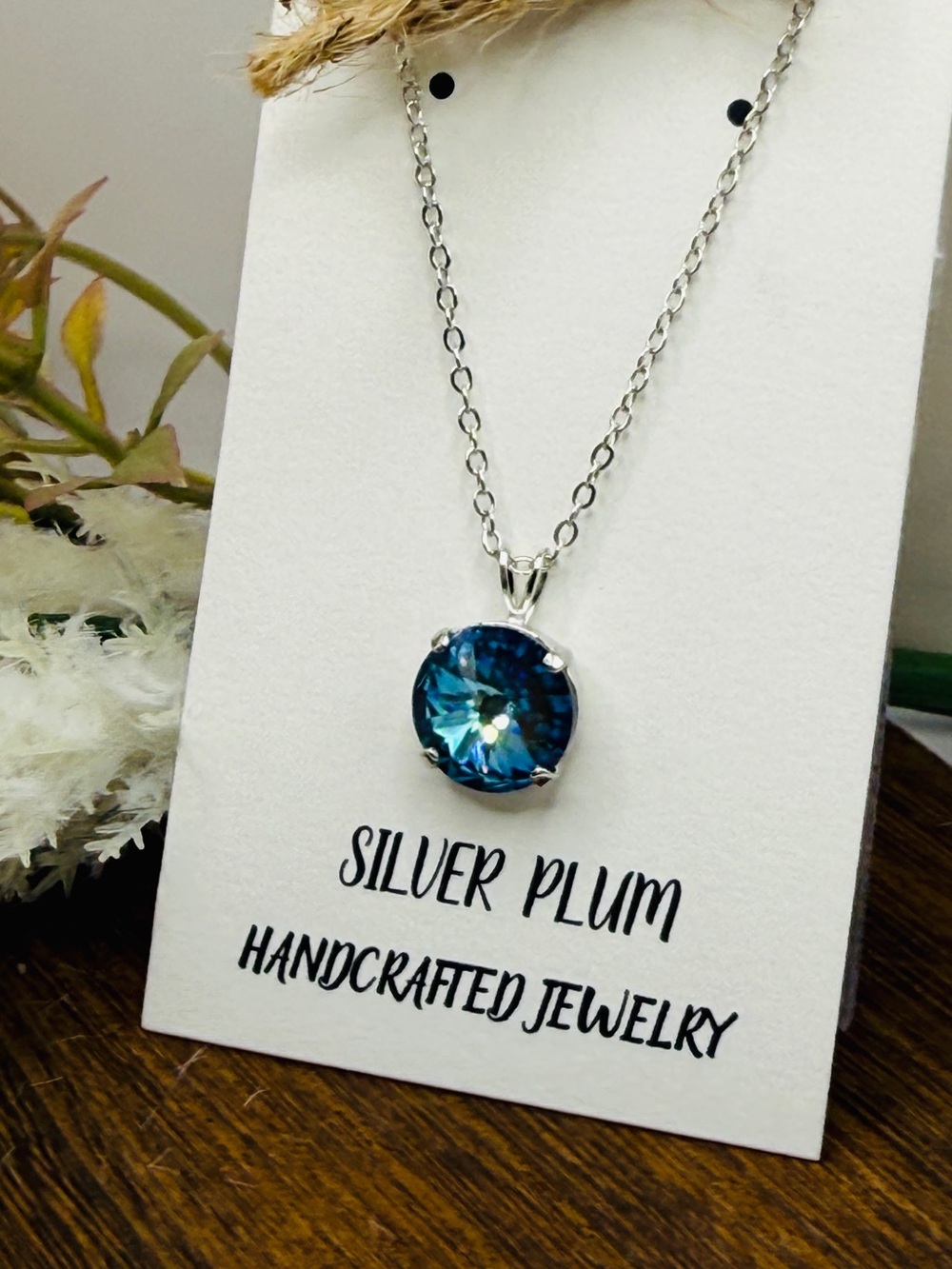 Silver Jeans Blue Crystal Pendant Necklace - Picture 4 of 5